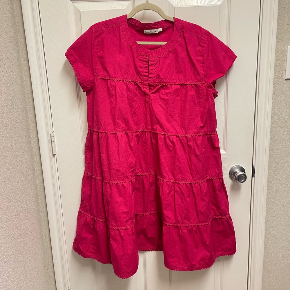 Roller Rabbit Raspberry Pink Tiered Dress - Picture 1 of 10